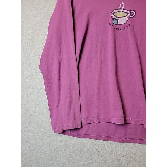Life Is Good Classic Fit Cotton Purple LS V Neck Graphic Tee Shirt Women's Large - Picture 6 of 12